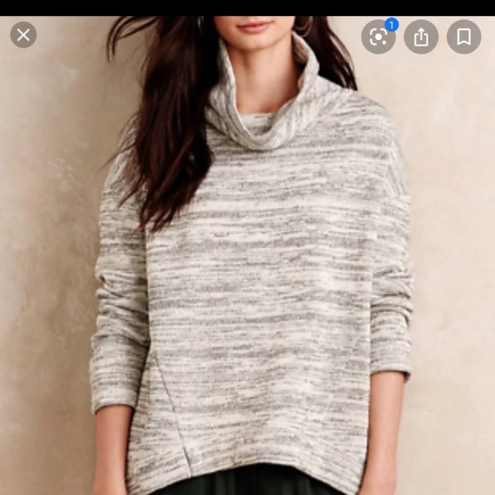 Anthro Cowlneck Sweatshirt - Picture 2 of 3